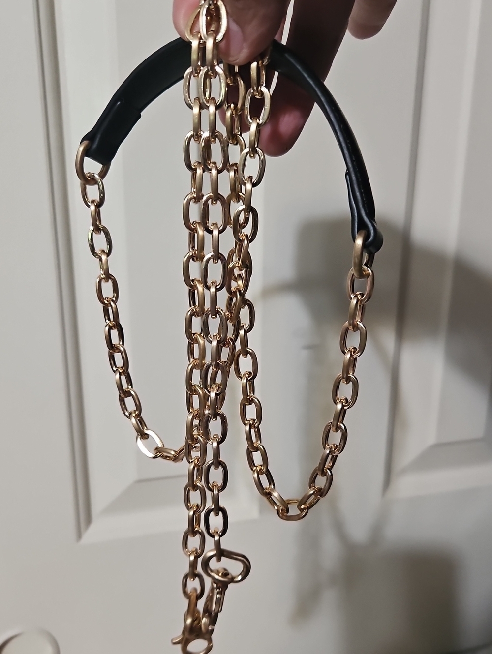 Replacement Gold Chain Strap with Black Padded Shoulder